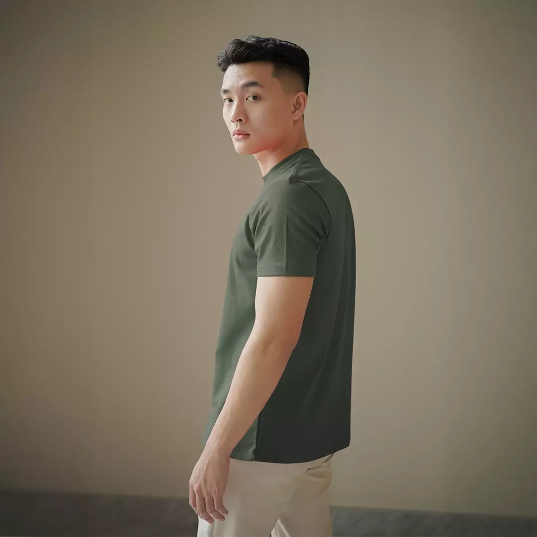 Kale JUNO GREEN/ Cotton Cloudy / Atasan Kaos Pria / Kaos Basic Pria