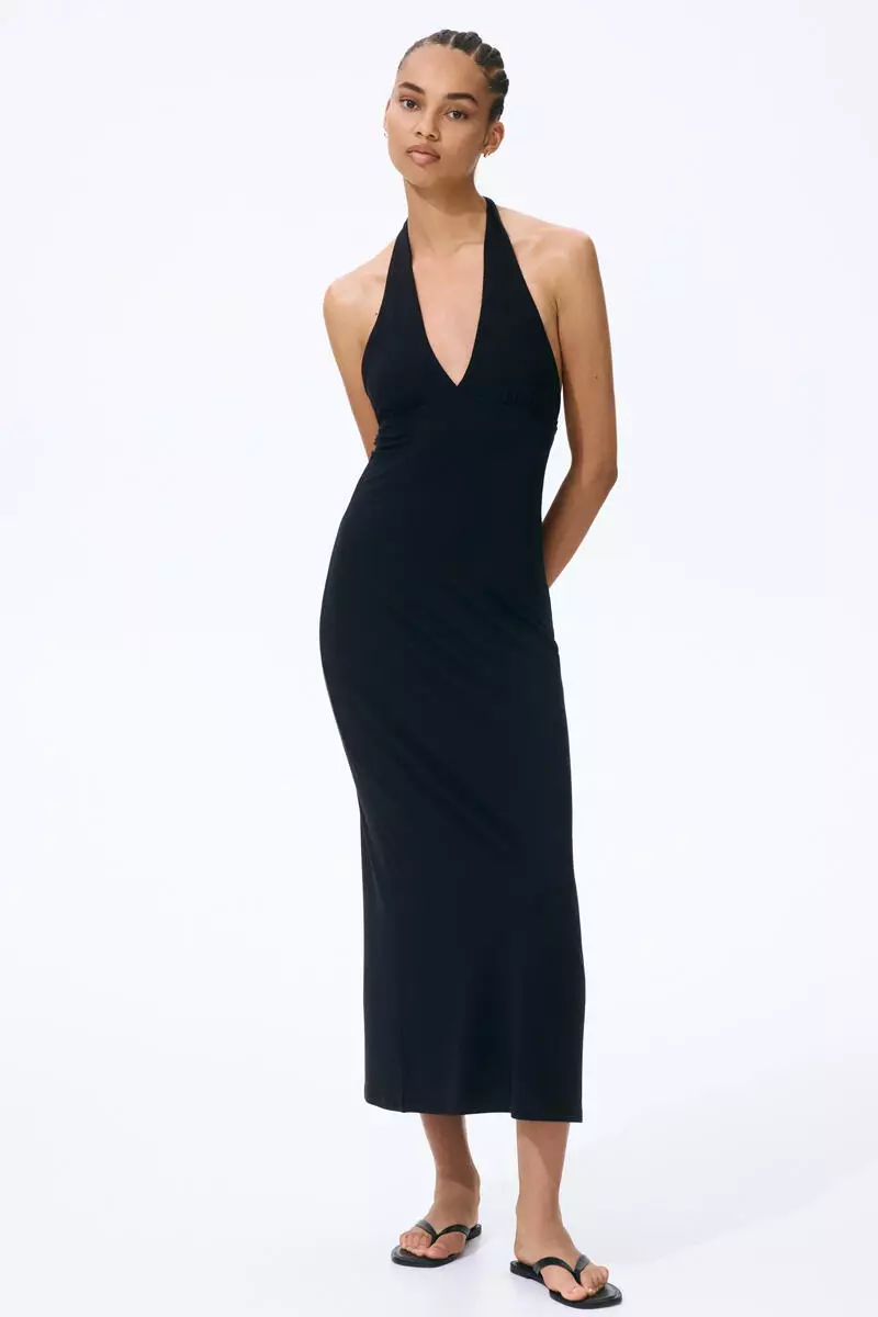 Maxi halterneck dress