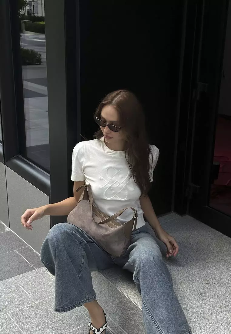 Embroidered Knit Top - Cream