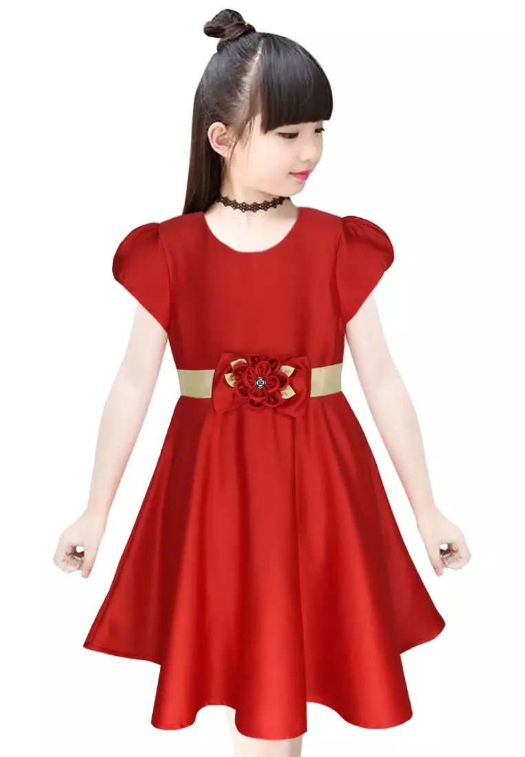 Two Mix Baju Anak Perempuan Bahan Satin - Dres Anak Perempuan Fashion Usia 1-12 Tahun 4242