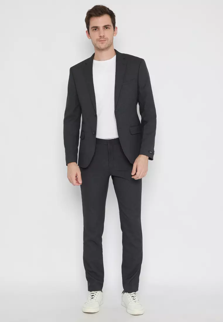 Jobb Bellwool-T2 Jas Pria Slim Fit Dark Grey 3.1