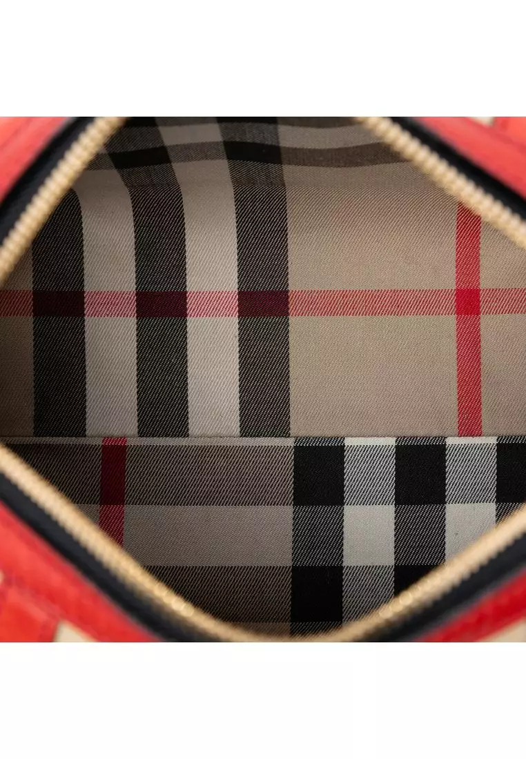 Pre-Loved Burberry Small Canvas Alchester Bowling Bag