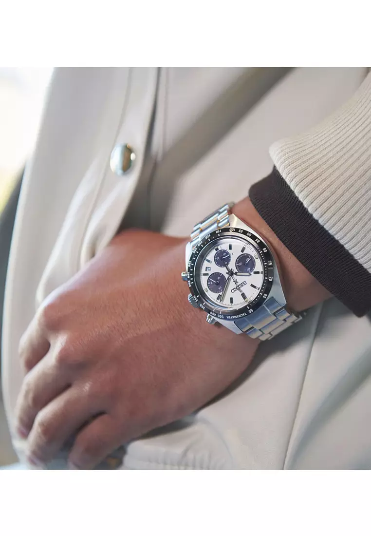 Prospex SSC813P Solar Chronograph Speedtimer Men's Watch | Silver Stainless Steel Band