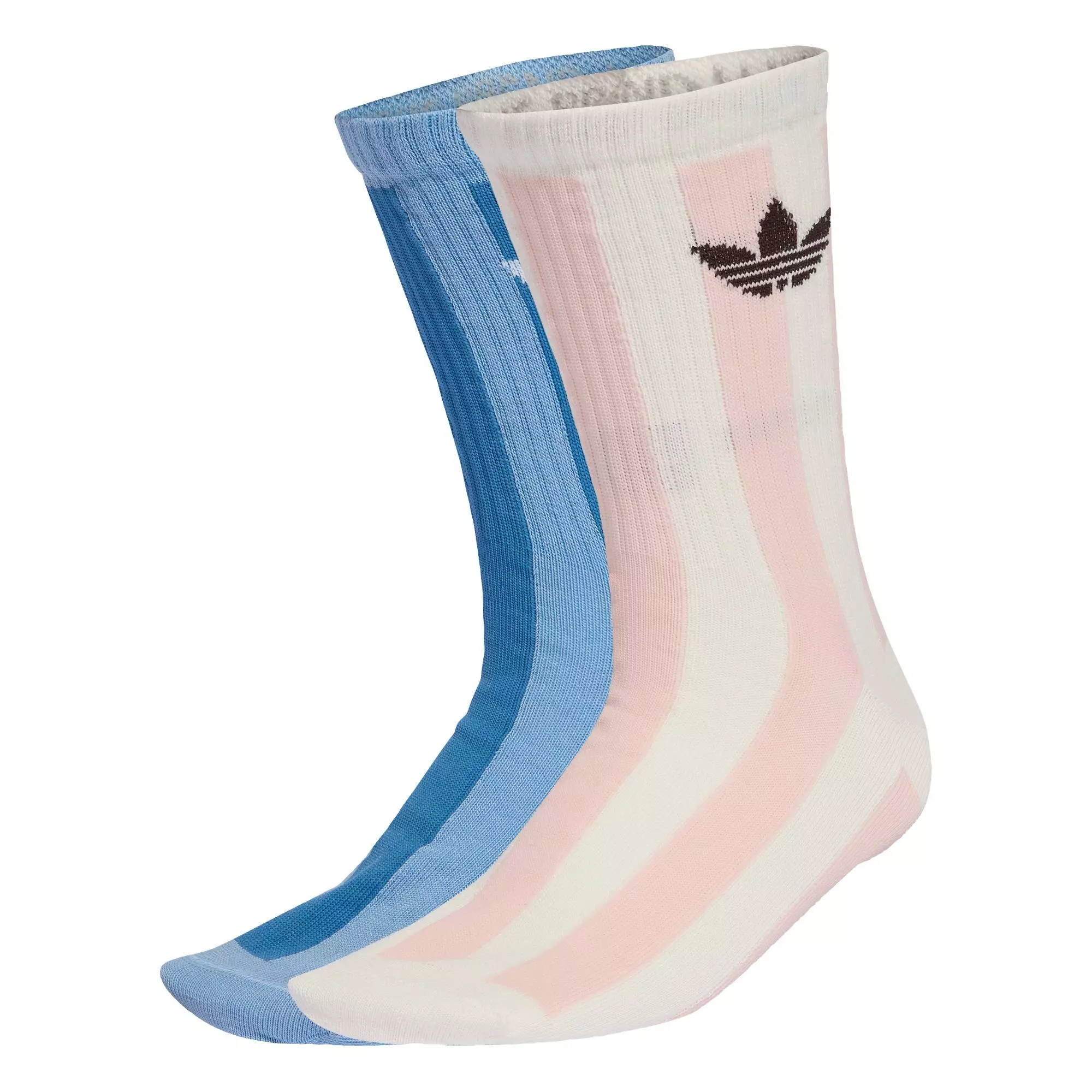 Lifestyle Striped Crew Socks 2 Pairs Unisex Pink KD0962