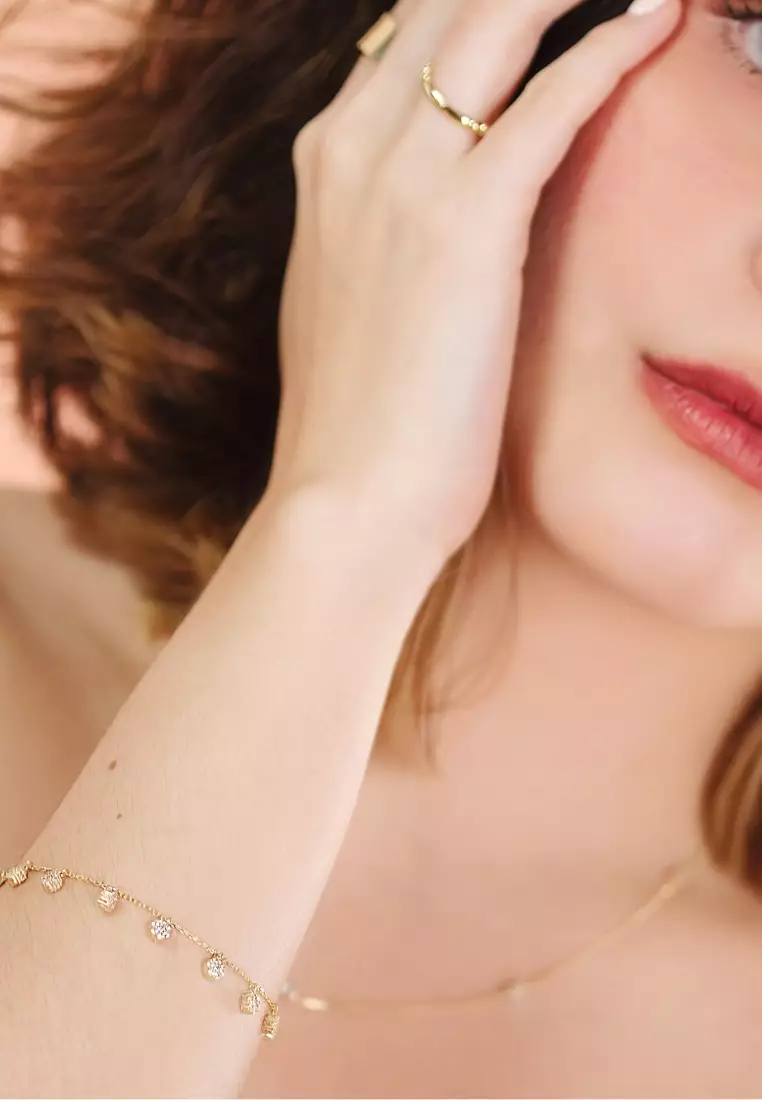 Flower Station Bracelet 14k Gold