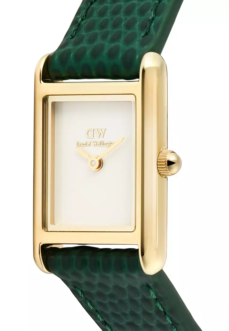 Bound Mini Green Lizard White Gold - Women Watch Stainless Steel Leather Strap watch DW Official Authentic Original jam tanggan perempuan DW jam tangan