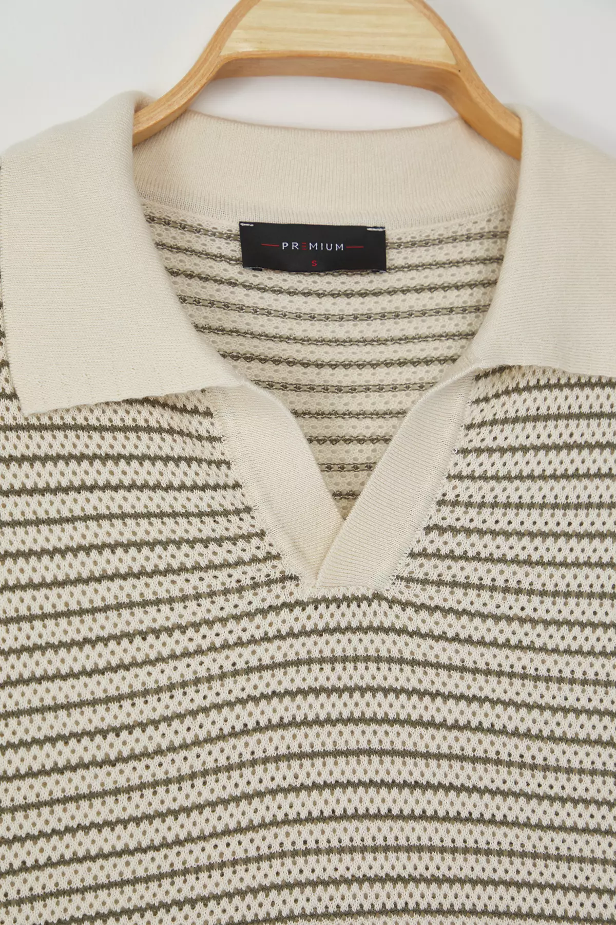 Striped Knit Polo Shirt