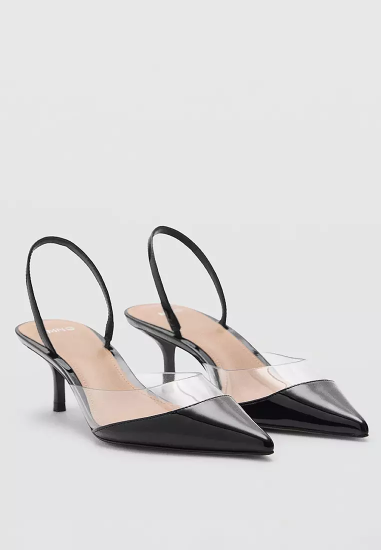 Heeled Shoes With Vinyl Panel