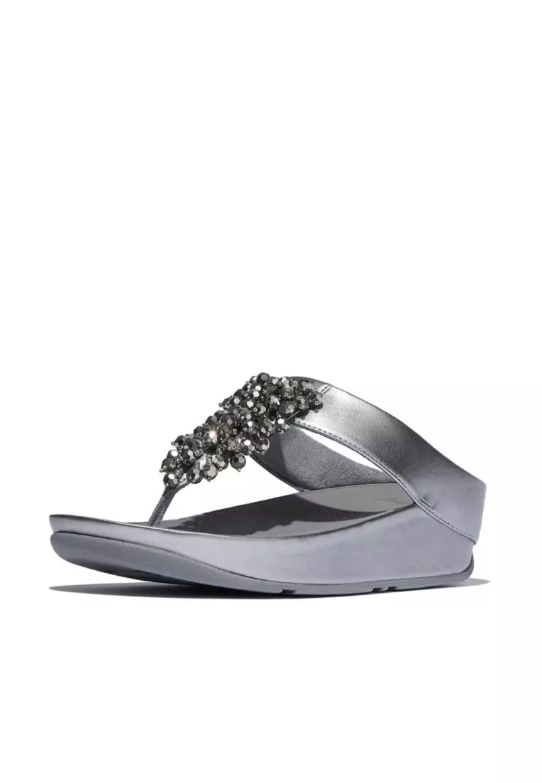 Rumba Iridescent Beaded Toe-Post Sandals