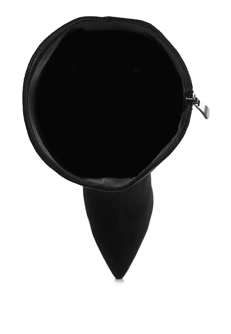 Sepatu Bot Anak Sapi Bermotif Berlian Imitasi Warna Hitam