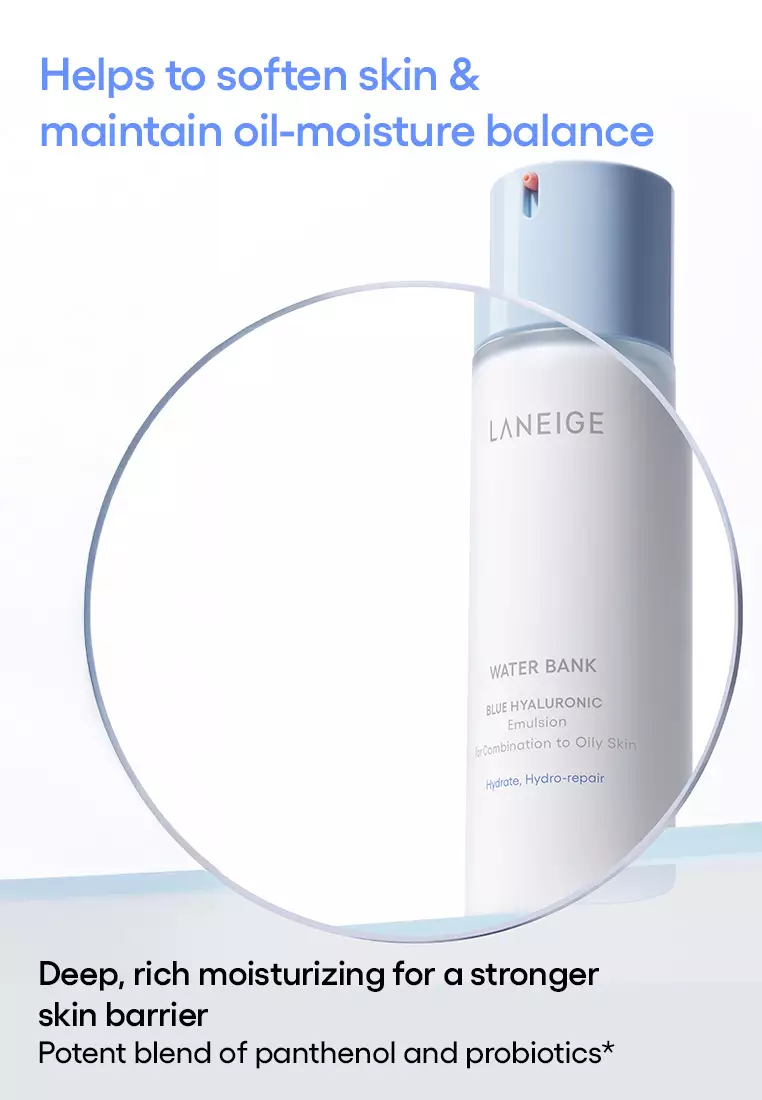 Laneige Water Bank Blue Hyaluronic Emulsion (Oily) 120ml -Intensive Hydrating Emulsion, for Combination-Oily Skin