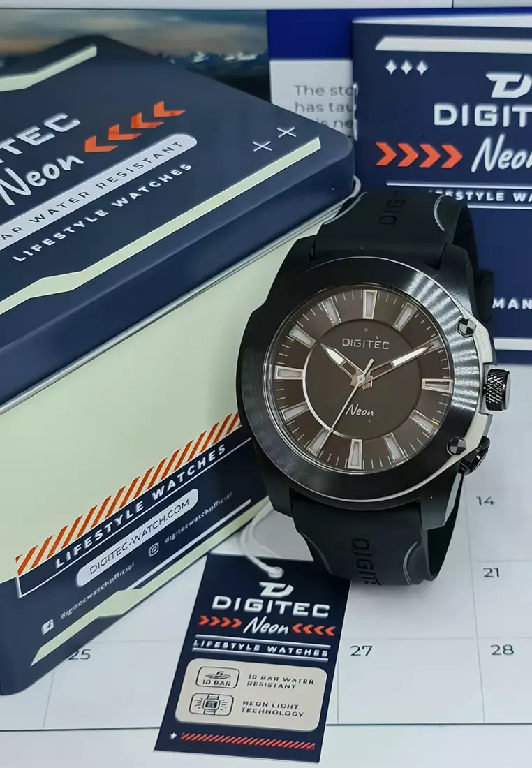 Digitec Neon - Jam Tangan Analog Pria - Black - Rubber Strap - 5182