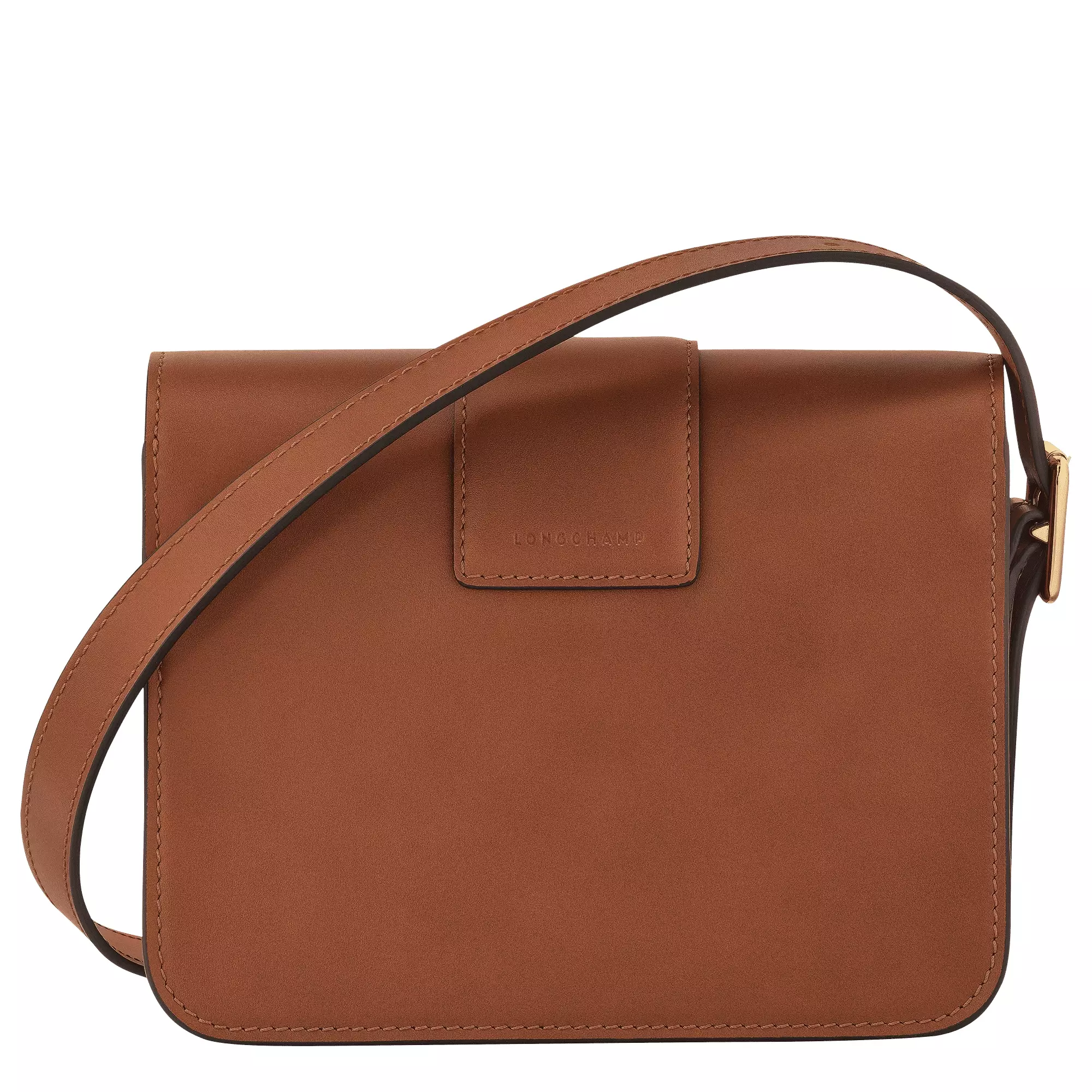 Box-Trot Leather Crossbody bag S - Cognac Brown