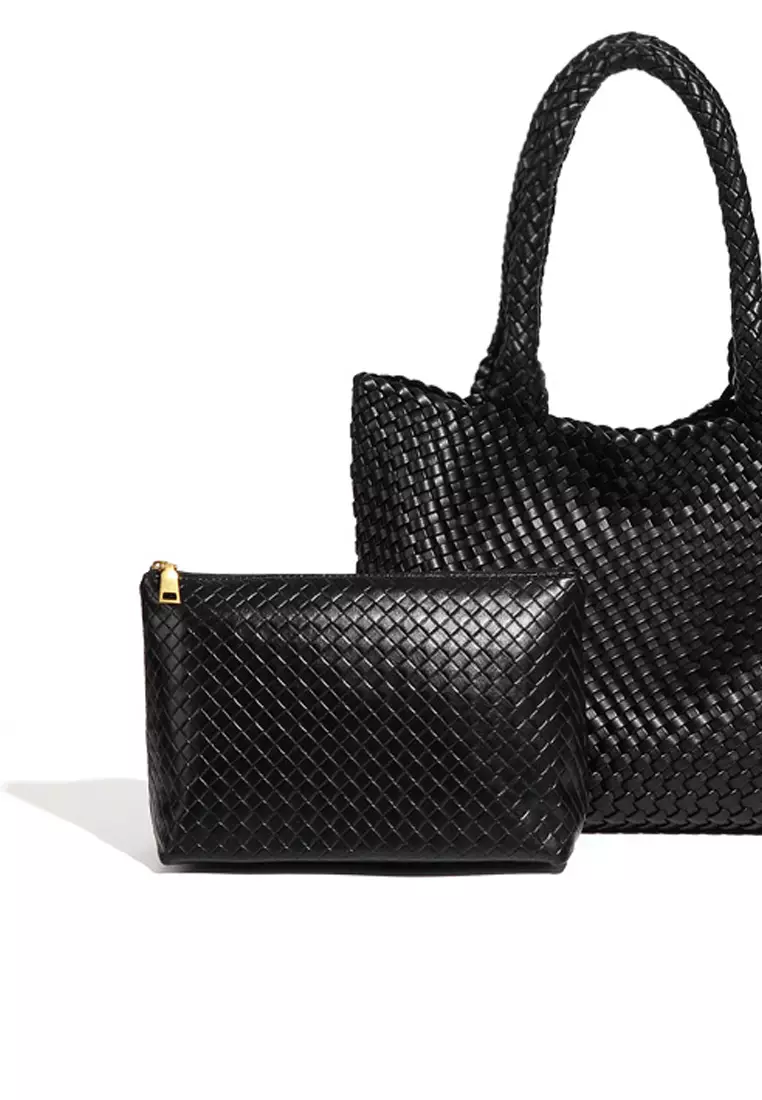 High-capacity Woven Faux Leather Tote Bag CX-B1851