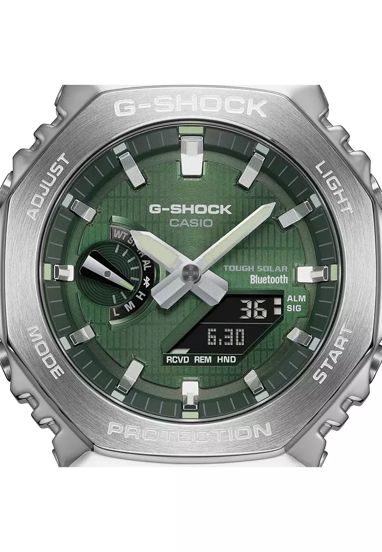 Casio G-SHOCK G-Steel GBM-2100-1A3 Jam Tangan Analog Digital Pria - Green Dial Black Resin Band