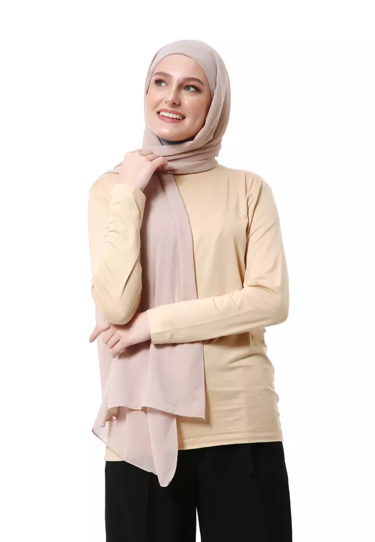 Zhalika Phasmina Motif Polos High Premium Quality - Sand