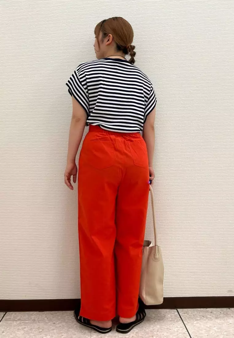 Green Parks - Tsuji Cotton Linen Blend Tuck Pants Red