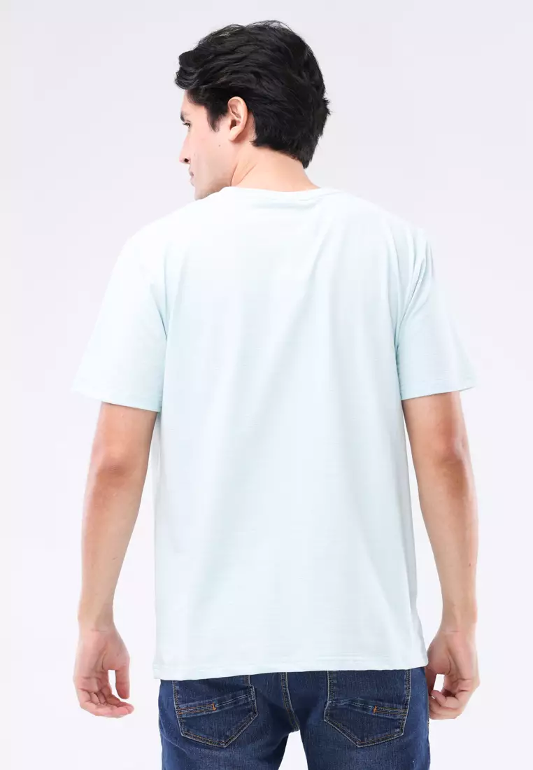 Round Neck Streaky Short Sleeves