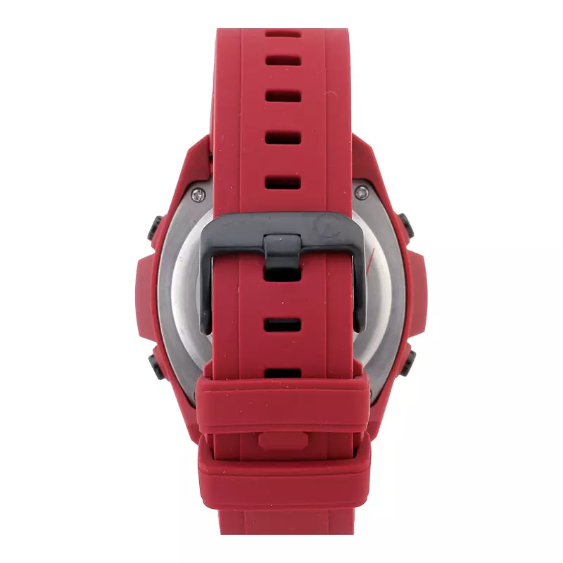 Jam Tangan Pria Alexandre Christie AC 9342 MHRIGBARE Men Black Digital Dial Red Rubber Strap
