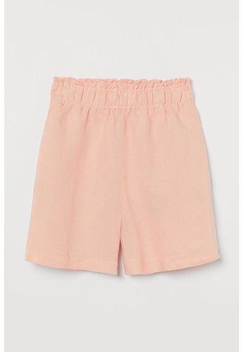 H&M orange Linen-blend pull-on shorts 225A2AA5011DA6GS_1