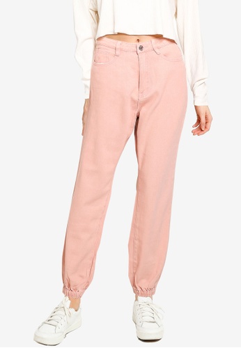 MISSGUIDED pink Riot Highwaisted Jogger Mom Jeans DF456AA89F77BDGS_1