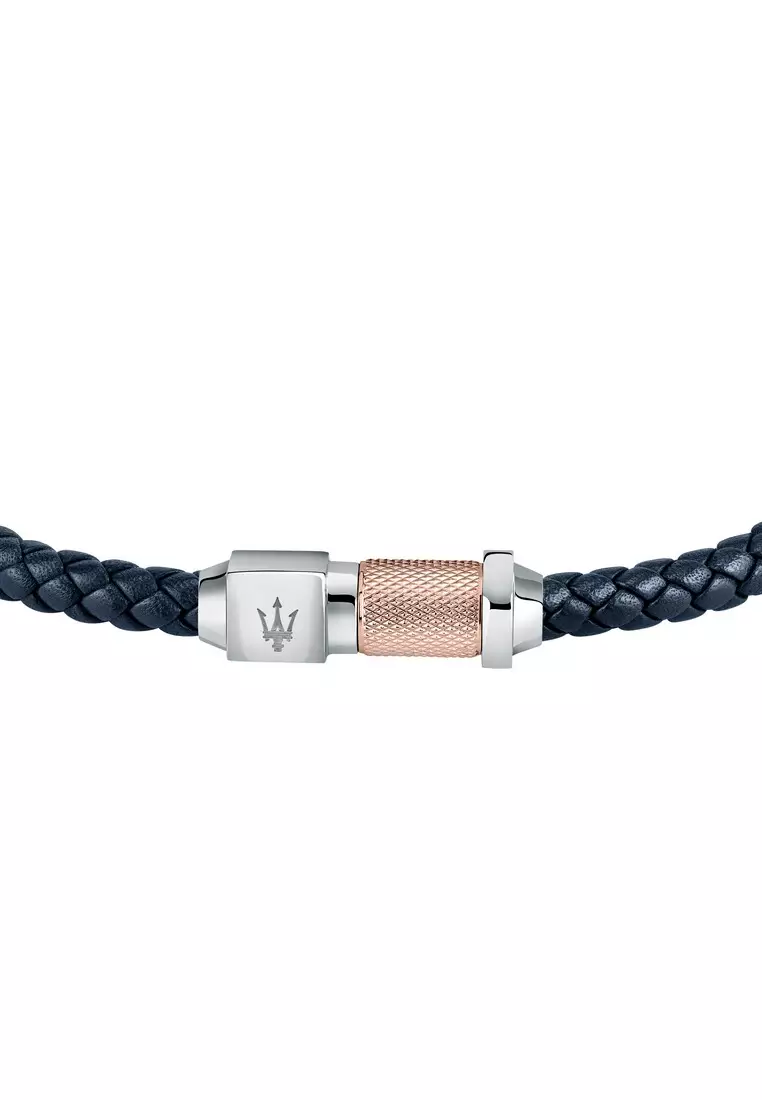 Maserati Maserati Jewels 215mm Men's Leather Bracelet, Blue