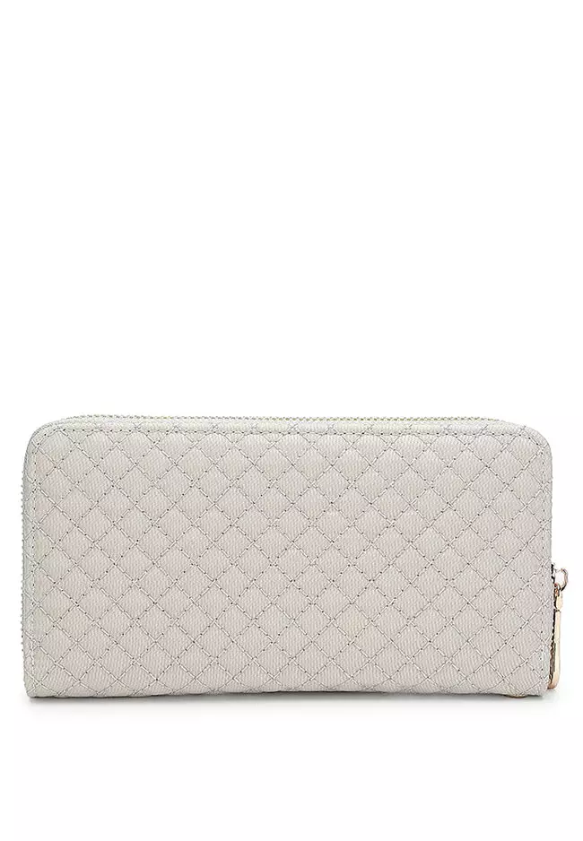 Quilted Long Purse / Wallet - White