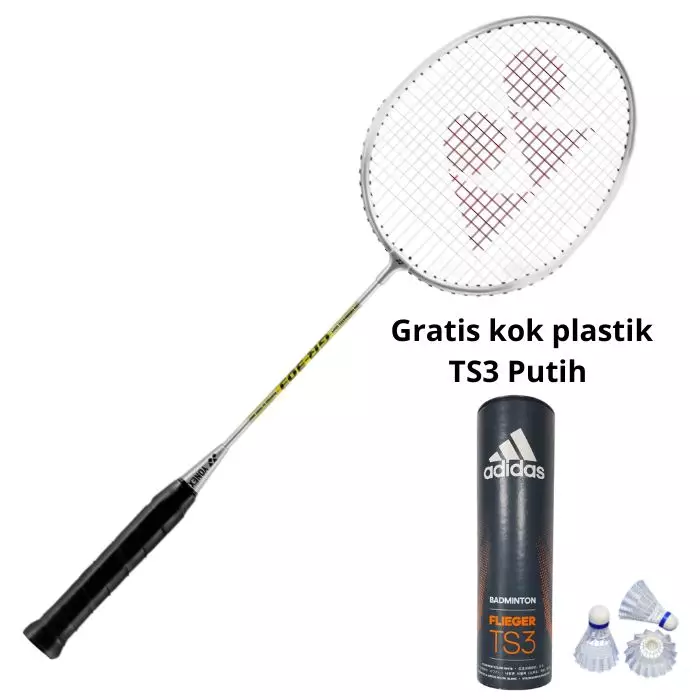 Paket Lengkap Pemula Raket Badminton Yonex GR303 Silver dan Shuttlecock Adidas TS3 Nylon Isi 6