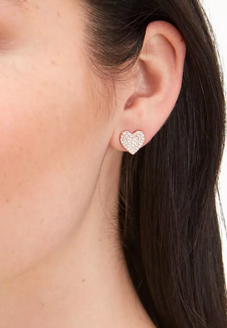 Buy Kate Spade Yours Truly Pave Heart Studs Earrings in