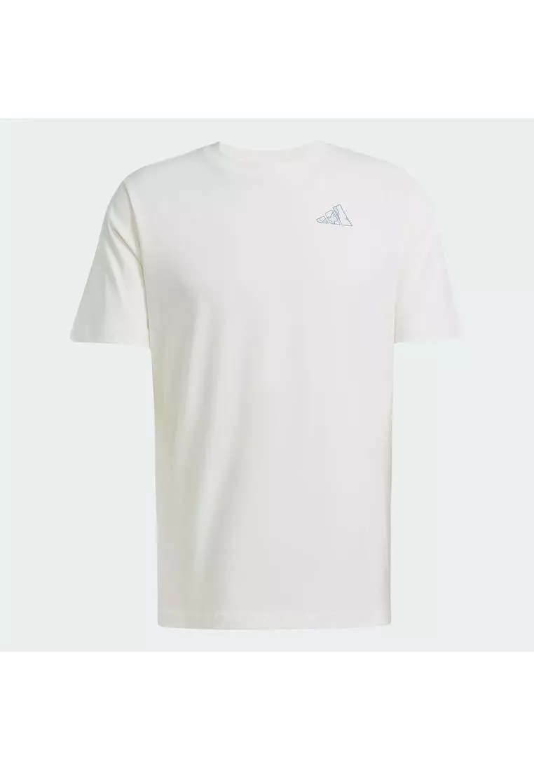Tシャツ・カットソー adidas beach day tea white JC6540 adidas เสื้อยืดพิมพ์ลายยุค '80s Beach Day - สีขาว | adidas