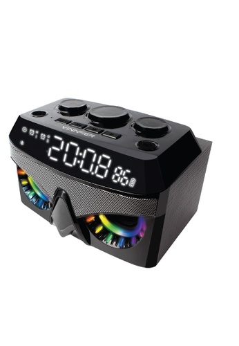 vinnfier neo air 3 wireless portable bluetooth speaker with alarm clock fm radiosd card and usb slot black