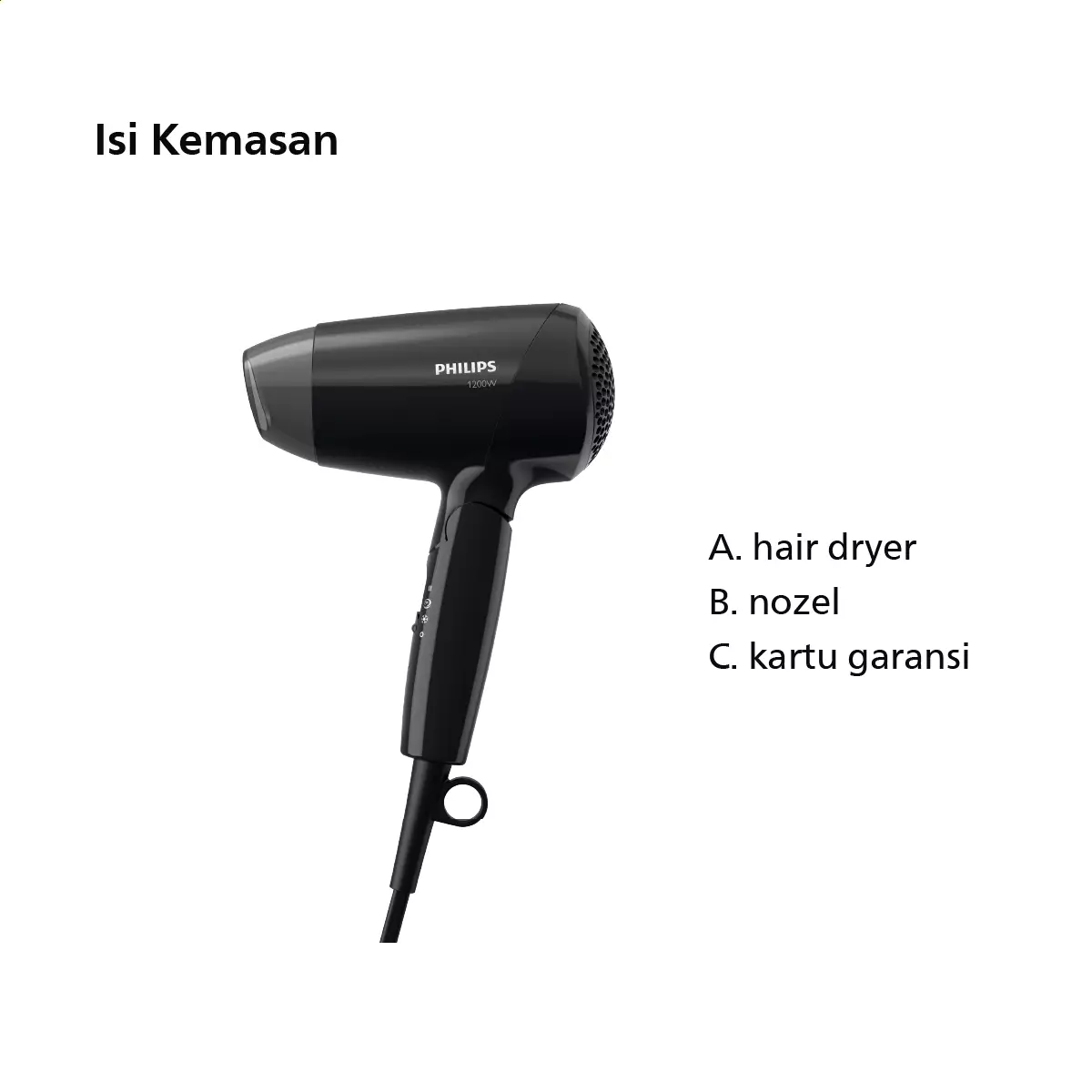 Philips Hair Dryer Essential Care BHC010/12 Pengering Rambut