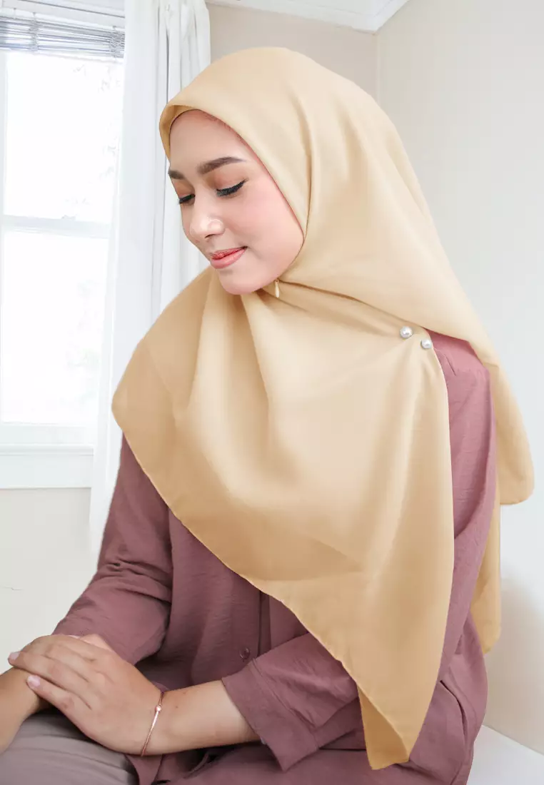Cotton Bee - Shanara Instan | Hijab Segiempat Resleting - Chamomile