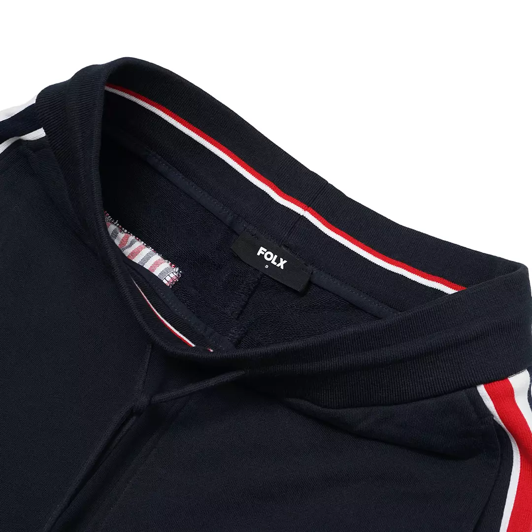 Tricolor Side Stripes Shorts Navy