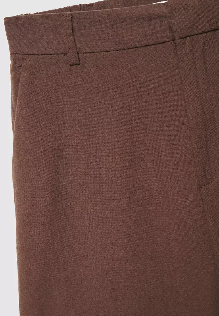 Women's Plain Linen-Effect Shorts