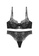 ZITIQUE black Women's Sexy See-through Steel Ring Ultra-thin Cup Lace Lingerie Set (Bra and Underwear) - Black FEABAUSA3E10E8GS_1