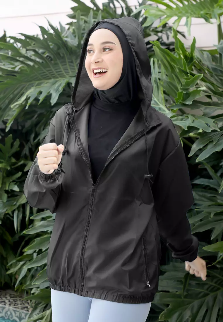 Zelena - Airy Waterproof Jacket | Jaket Olahraga | Sauna Suit - Jet Black