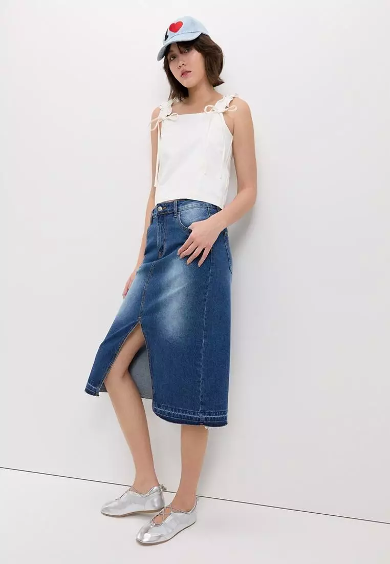 Ruffled Shoulder Bow Tie Top