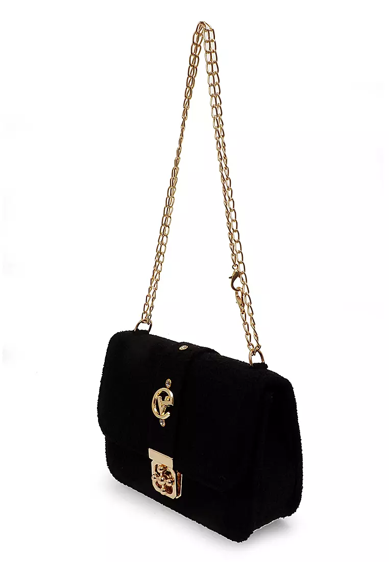 Anxar Slingbags Wanita Tali Rantai Design Casual Premium Quality - Black