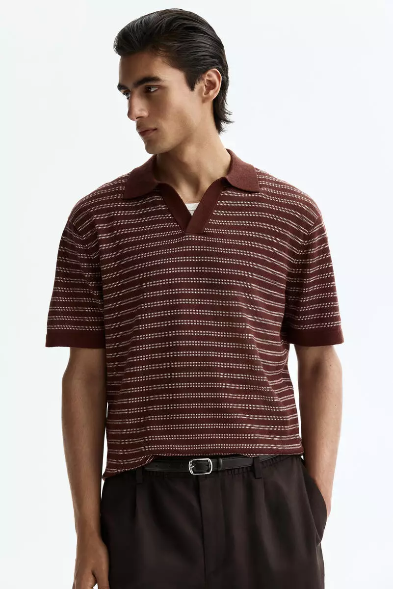 Regular Fit Linen-blend polo shirt