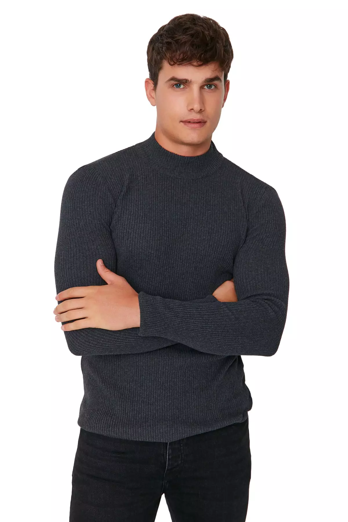 Buy Trendyol Slim Fit Mock Neck Sweater Online ZALORA Malaysia