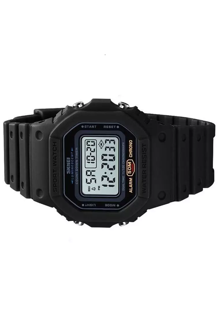 Jam Tangan Digital Pria Design Sporty Many Function Waterproof 50m Strap Tali Material PU ZQ62 ORIGINAL