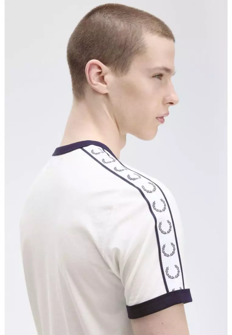 Fred Perry M4620 Taped Ringer T-Shirt (Snow White)