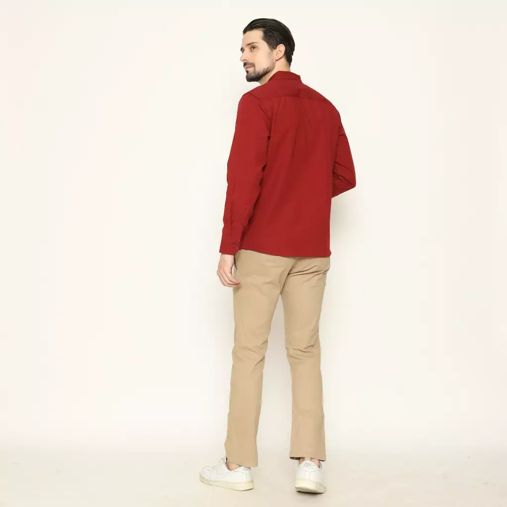 AMK Kemeja Pria Lengan Panjang SHS Igor L/S Maroon