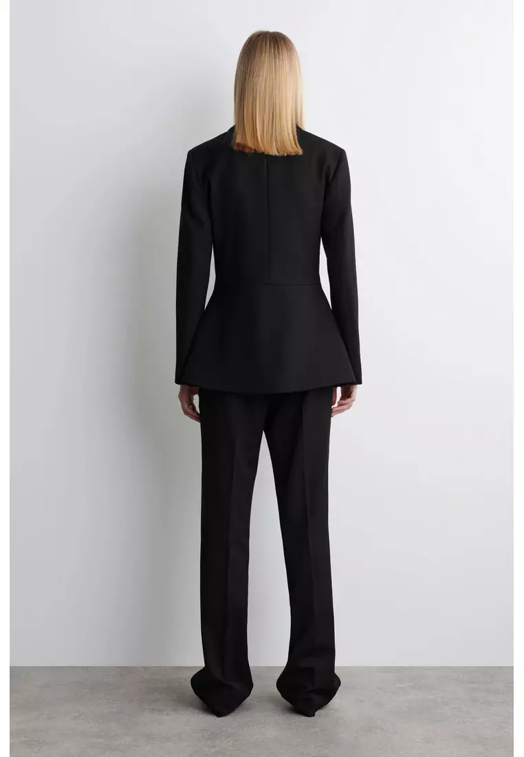 TAILORED WOOL SLIM-LEG TROUSERS