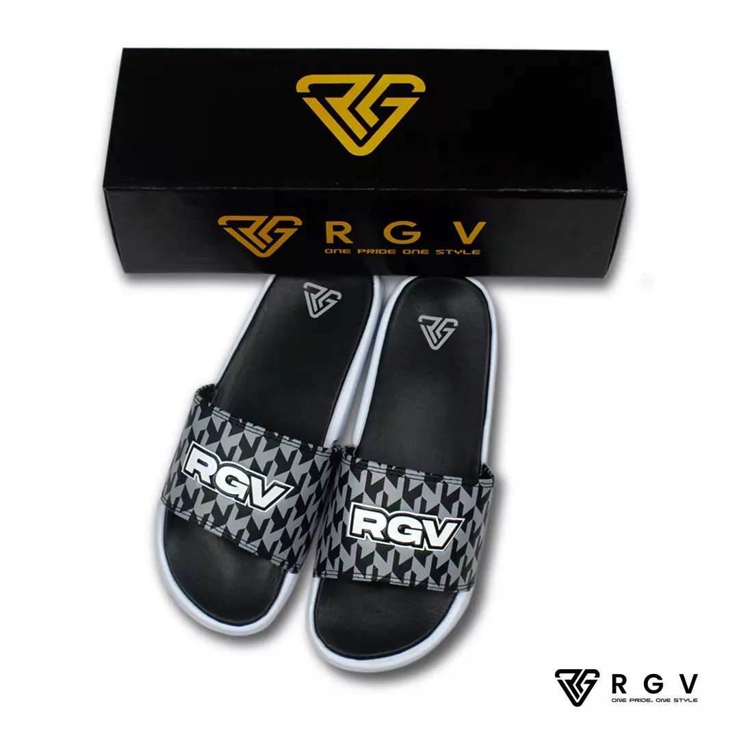 Jual RGV Sandal Slide Pria Wanita b&w Houndstooth Grey - Sendal Selop ...