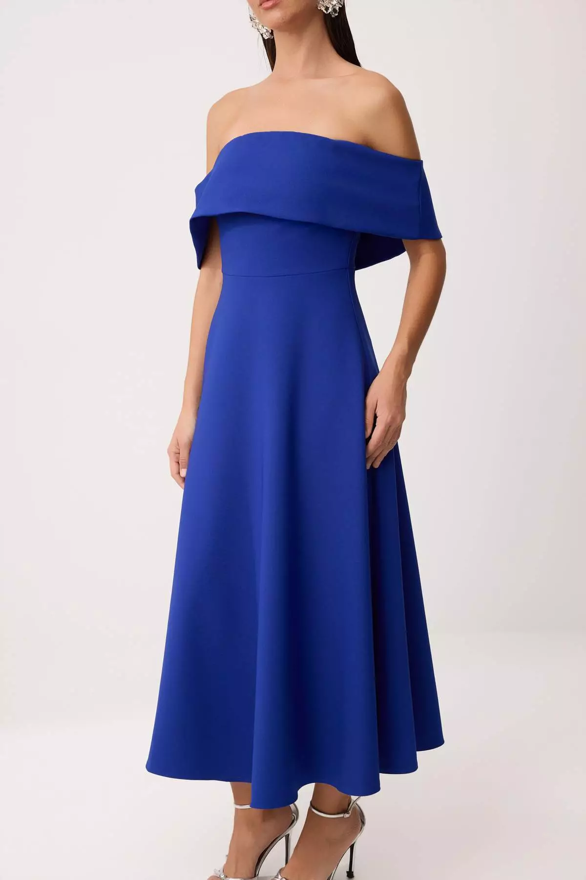 Saks Straight Skirt With Open Waist, Woven Finike Midi, Unlined, Stylish/Evening Dress