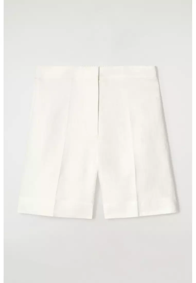 Tailored Elasticated Linen Shorts
