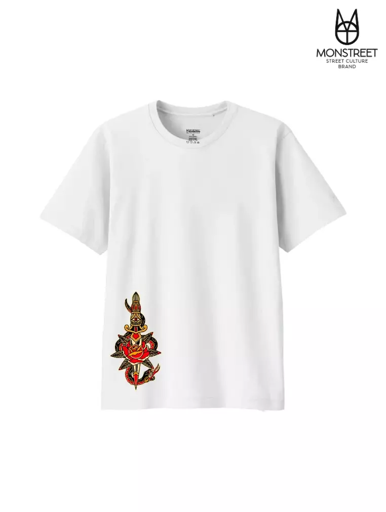 Monstreet Kaos Katun Combed 24S Grafis Reguler Fit Putih Tshirt UTR229 Cotton Combed 24S Graphic Tshirt Regular Fit White Tshirt
