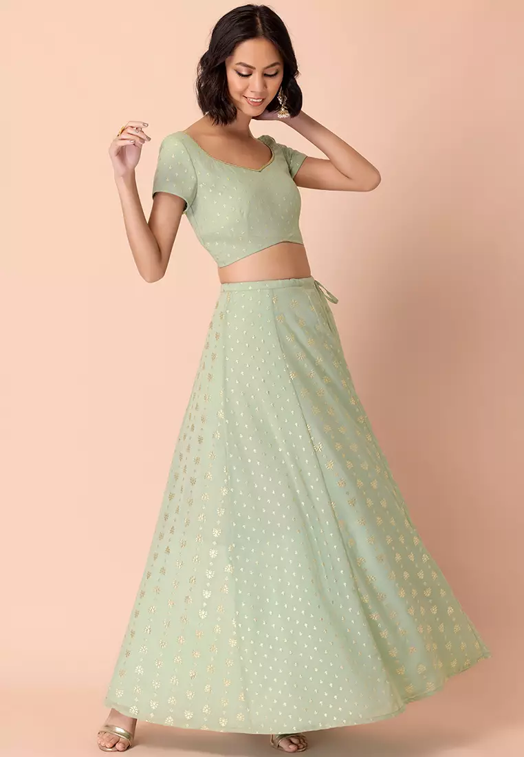 Buy Indya Pastel Green Foil Cut Out Blouse 2023 Online ZALORA Singapore